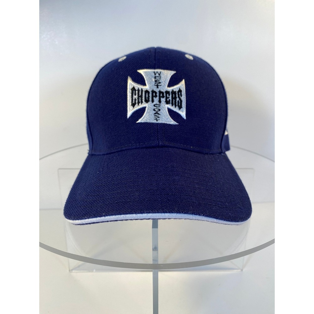 West Coast Choppers Navy Blue Iron Cross Embroidered Baseball Cap Hat Adjustable